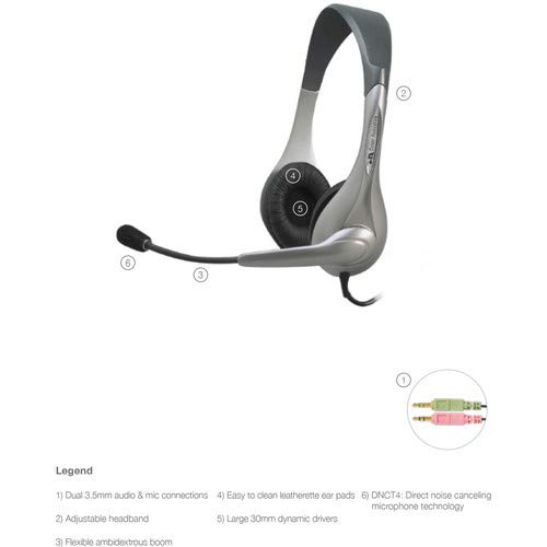 Cyber Acoustics 2K31116 Ac-202B Speech Recognition Stereo Headset #TOP2