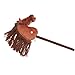 Aramox Soft Plush Stick Horse Toy with Neighing Sounds, Ideal Kids, 70cm Length Stick Horse for Playtime Fun (Deep Brown)