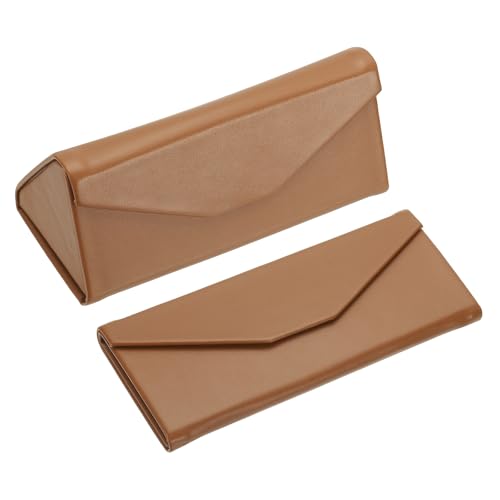 Image of PATIKIL Foldable Glasses Case, Triangle Magnetic Sunglasses Organizer Case PU Leather Hard Eyeglass Case for Women (2 Pcs)