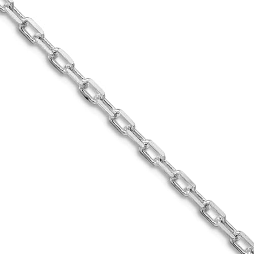 Chaîne à maillons longs en argent 925 rhodié de 2,2 mm, l'éclat durable pour homme et femme