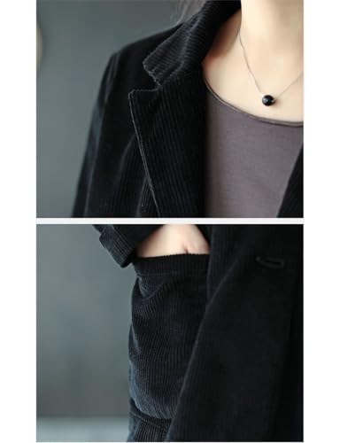 happlan Women's Winter Corduroy Blazer Suit Jacket Dressy Casual Long Sleeve Lapel Fashion Work Business Outerwear2