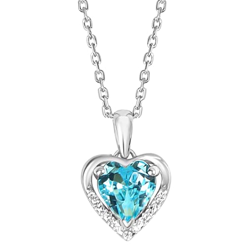 Image of SILVERTOWN 925 Silver Celestial Grace Heart Pendant Necklace | Hallmarked | White Rhodium Plated | Gift For Women and Girls