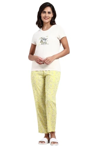 Image of Van Heusen Women's Printed Lounge Pants | Drawstrings & Side Pockets | Ultra Soft Fabric | Relaxed Fit | At home pyjamas | Everyday Comfort | Printed | Style 55306 | Available in Pack of 1 & 2