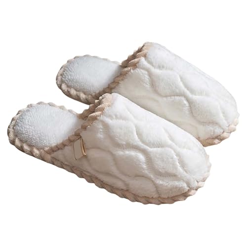 SHOBDW Zapatillas de Estar por Casa Mujer y Hombres, Pantuflas Plantilla de Peluche Cmodas y Suaves, Zapatos Interior Duraderas para Hotel Viajes, Slippers Suela Antideslizantes Silenciosas