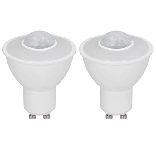 6000k,Bombillas LED GU10 5W, con Sensor infrarrojo, lámpara de detección PIR infrarroja de Encendido/Apagado automático, para escaleras, Garaje, Pasillo, Camino, Patio, Paquete de 2.