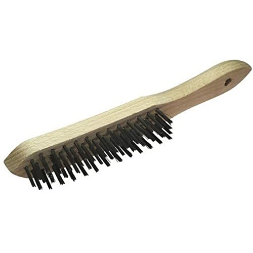 wolfcraft Cepillo manual de alambre de acero, modelo de madera I 2722000 I Para eliminar el óxido y limpiar