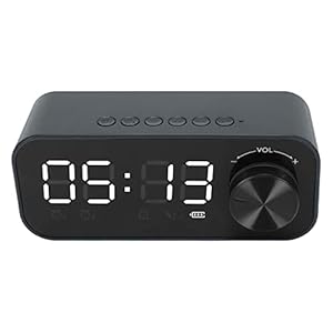 Okuyonic Draadloze luidspreker, meerdere weergavemodi, wekfunctie, led-display, kleine mini-luidspreker, bluetooth voor op kantoor (blauw)