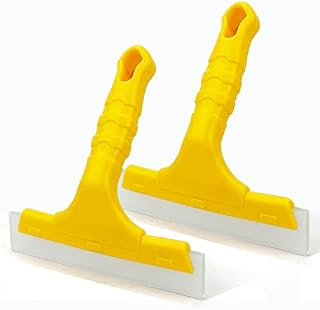 Lunbengo Shower Mirror Squeegee Sink Squeegee Mini Squeegee for Glass Door, Countertop, Window, Glass, Windshield, Vehicle Tint Film Application,15.5 x 14cm, 2Pack