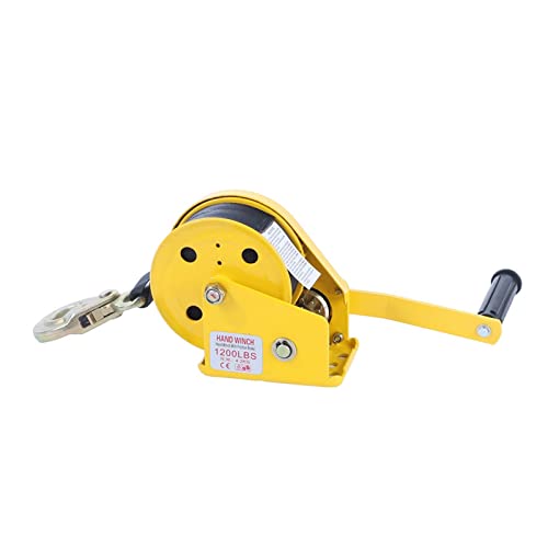 Boot Lier 1200lbs boottrailer lier zware hand lier met 10 m riem en haak, hand crank lier boot lieren for trailers (geel) Ideaal voor het slepen of laden van boten - Image 5