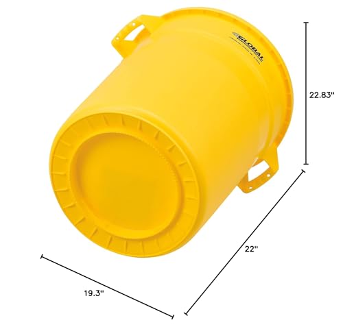 Caneca de basura redonda 20 gal plástica amarilla miniatura 6