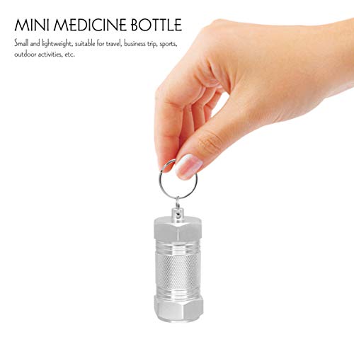 EXCEART 2 Pcs Caixa de PÃ­lula Chaveiro Mini Caixa de PÃ­lula PortÃ¡til Caso de PÃ­lula de AlumÃ­nio