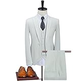 NMJKH Traje de fiesta de negocios de 3 piezas para hombre, solapa de pico, una sola hebilla, vestido de novio de boda, chaqueta para hombre, traje, pantalones, chaleco