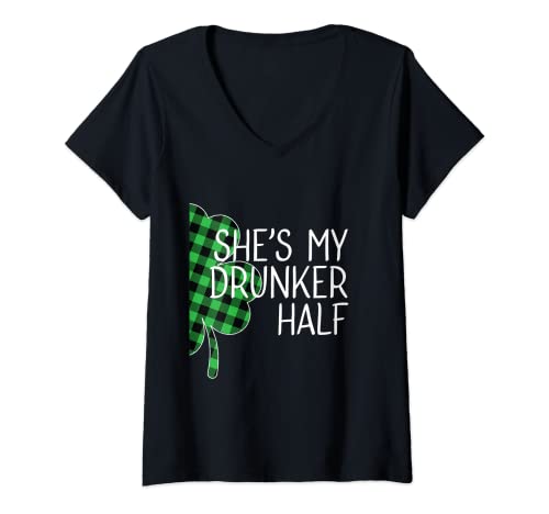 Mujer She's My Drunker - Regalo para parejas Camiseta Cuello V