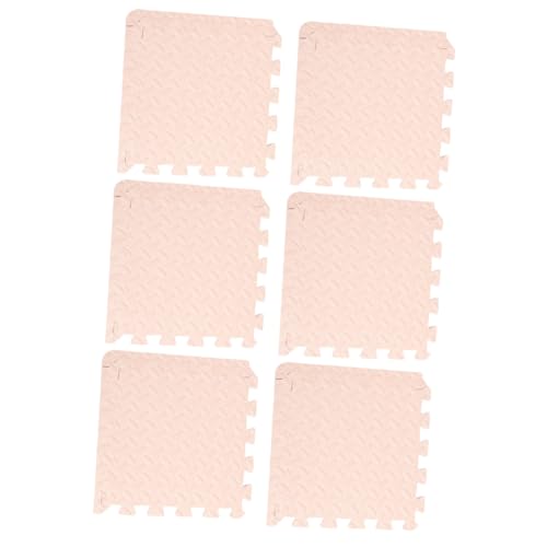 OFFSCH 6 Piezas Alfombra de Empalme de EVA Gruesa con Diseño de Colchoneta Protectora Antideslizante para Suelo de Beige para Sala y de Infantiles