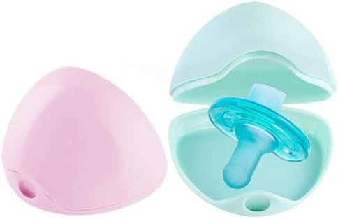 LANEYLI Pacifier Case (Macaron Pink, Green, 2 Pack)
