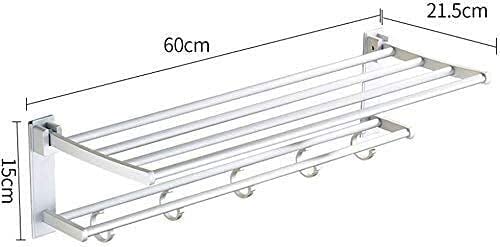 Barres de serviette double couche avec étagère pliable anti-rouille