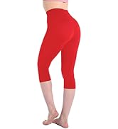Leafigure Capri Leggings for Women, High Waisted Yoga Pants for Workout Running