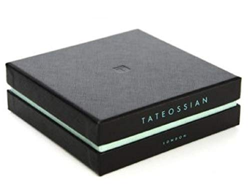 Tateossian Rhodium And Carbon Fibre Leather Grey Bracelet, Large 19.5 Cm #TOP3