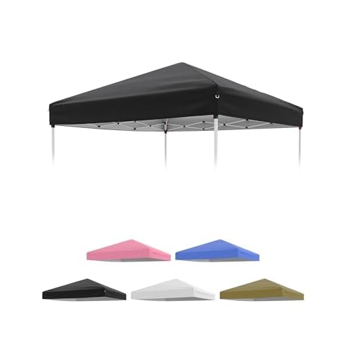 10x10ft Canopy Replacement Top with Silver Coated, Waterproof & UV Protection Pop Up Canopy Tent Replacement Top Cover Waterproof for Outdoor Garden P