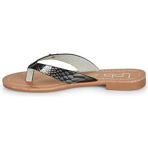 LPB LES PETITES BOMBES Emma, Tongs Femme, Print Noir Snake Verni, 37 EU