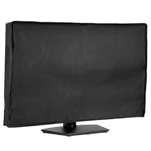 Zwarte monitorhoes, 27 inch, all-inclusive beeldschermhoes, 420D Oxford-stof, stofbescherming, waterdichte afdekhoes voor pc-scherm (71 x 46 x 10 cm)