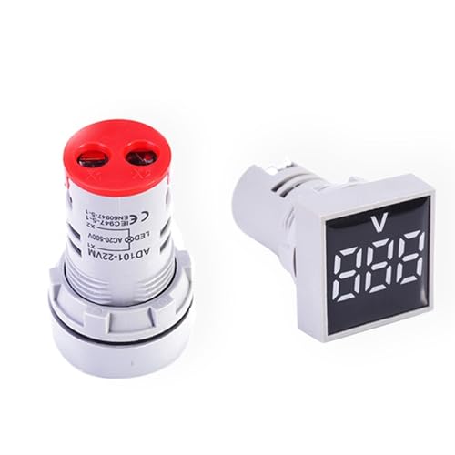 Voltmètre AC20-500V mini film de protection indicateur led carré