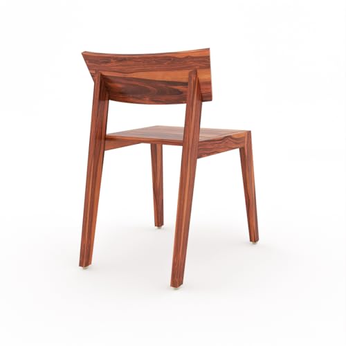 Image of Solid Sheesham Wood Dining Table Set of 4 | Wooden 4 Seater Dining Table with 4 Low Height Chairs | Wood Dining Table & Chairs for Home, Restaurant, Cafe, Dining Room | Honey Finish