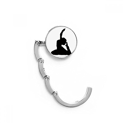 Accroche sac pliant Yoga 4,4x4,4 cm | Support bureau portable Danseur paon