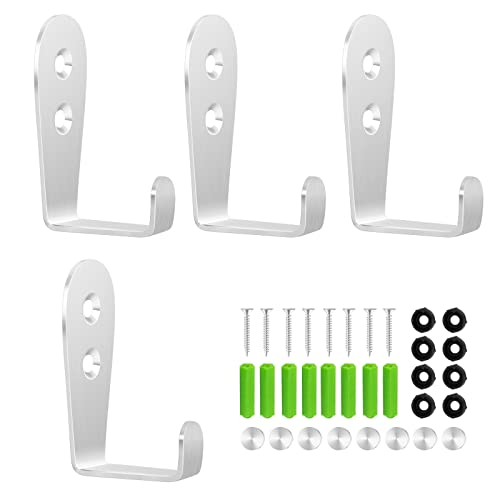 CGBE Coat Hooks for Wall, 4 Pack Stainless Steel Heavy Duty Outdoor Hooks