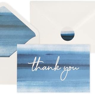 VNS Creations 100 pack Thank You Cards with Envelopes & Stickers - Classy 4x6 Blank Thank You Cards Bulk Box Set - Large Thank You Notes for Wedding, Small Business, Baby & Bridal Shower (Ombre)