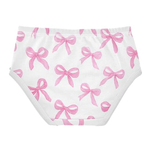 Wusikd Cute Pink Bow (2) Girls' Underwear Cotton Girls Briefs Soft Toddler Underwear 2T2