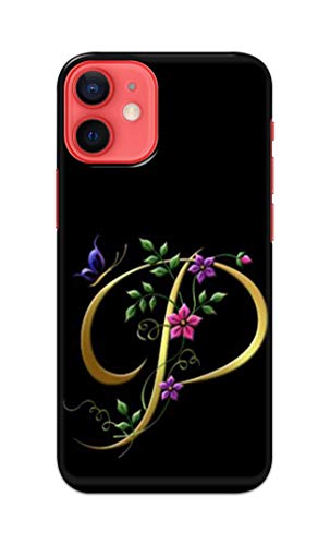 Image of Printed Hard Back Cover Case for Apple iPhone 12 | iPhone 12 Pro Back Cover (Alphabet P) -1803