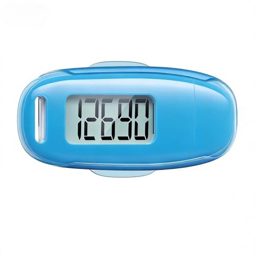 Image of 3D Pedometer for Walking, Simple Walking Step Counter with Removable Clip and Strap, USB Rechargeable Step Tracker with Backlight, Accurate Step Counter for Men Women Seniors - Blue