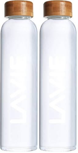 LaVie Pure et Premium Bouteille 1 Litre en Verre Borosilicate pour purificateurs d'eau Pure et Premium (Lot de 2)