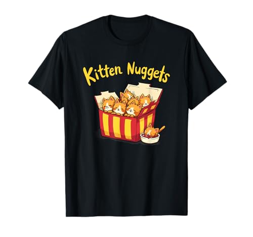 Kitten Nuggets Food Pun Cat Lover Fun Chicken Nuggets Camiseta