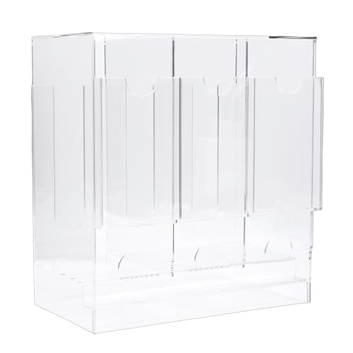 Expositor de tarjetas acrílico transparente con 3 compartimentos para mesa de recepción 7