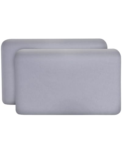 Poszewka na poduszkę x2 (jednolita) na poduszki podróżne/dzieci 40 x 25 cm, zwłaszcza VOLAR - 100% bawełna, bezszwowa, dobre dopasowanie, zamek błyskawiczny (szara)