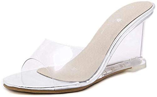 wedge clear sandals