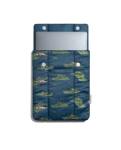 Image of DailyObjects Siesta Sleeve Cover for Laptops /MacBook Air /Pro 13 Inch - 14 Inch | Crafted Using Soft-Touch and Water-Repellent Polyester | Secure Clasp Button Closure | Sleek Design and Durable