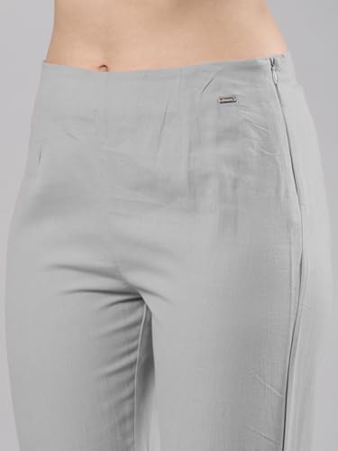Image of Femmora Comfortable Fit Solid Straight Pant, Breathable Cotton Fabric with Side Zip Button Closure, for Women, Pack of 1