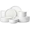 MALACASA Plates and Bowls Sets, 18 Piece Porcelain White Dinner Sets for 6 People Chip and Scratch Resistant Dinnerware Sets Modern Round Crockery Set, Dishwasher & Microwave Safe, Series Luna