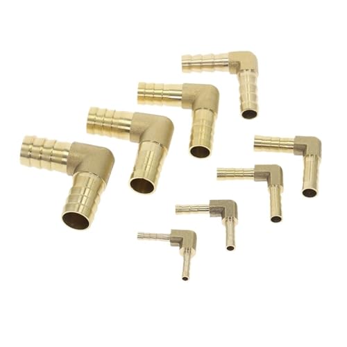 Conector de manguera de latón de 8mm a 4mm en codo reductor igual pack de 10 unidades 6