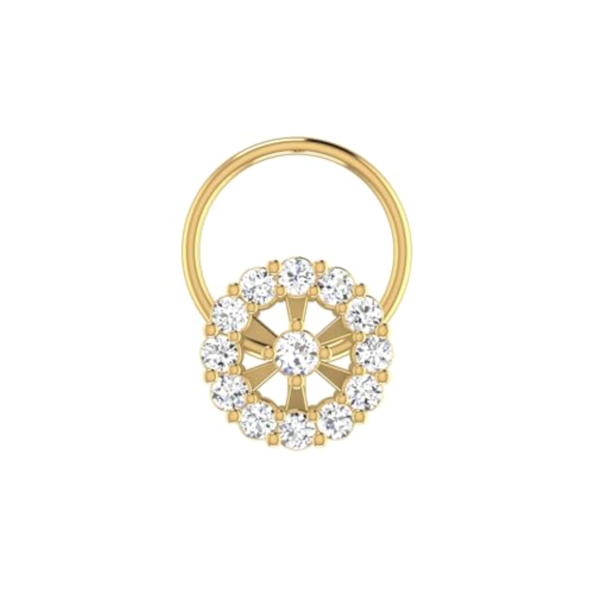 9K BIS Hallmarked Yellow Gold Stud Nosering, Timeless Beauty