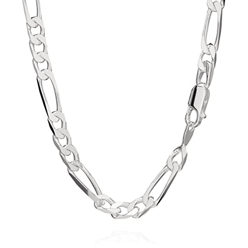 Chaîne Figaro argent 925 massif collier homme large 5,10 mm maille NKlaus