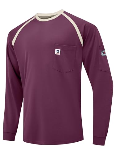 Image of VANDISI FR Shirts for Men 100% Cotton 6.5oz Lightweight 2112/CAT2 Flame Resistant Shirts for Men Long Sleeve Multi-Pockets