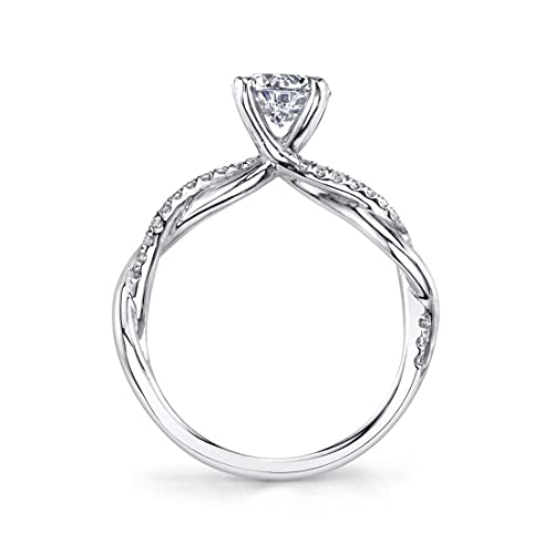 Aihpos Twisted Engagement Rings for Women with 1 Carat Center Moissanite, Princess cut Round Cushion Pear Emerald Cut Moissanite 925 Sterling Silver 10K 14K 18K Gold with Text Engraving4