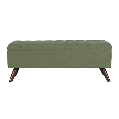 HomePop Modern Storage Bench, Green Large
