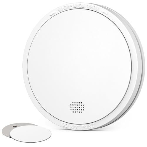 CHZHVAN Detector de Humo con Batería de 10 Años, Alarma de Incendio con Indicador LED y Botón de Silencio, Alarma de Humo con Batería, Conforma al Estándar EN 14604, 1 Pieza