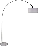 Major-Q 6938wh-01 6938-WH-1 Modern Fishing Pole Arch Floor Lamp Marble Base, 16' x 16' x 81', 6938wh