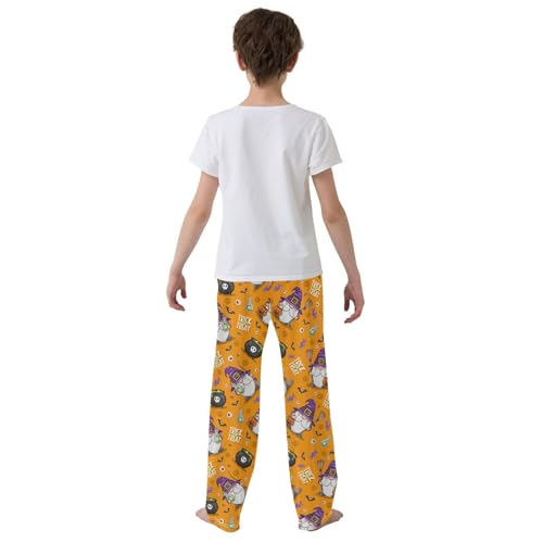 Gnome Trick Or Treat Boys Long Pants Soft Trousers Elastic Waist Kids Lounge Bottoms with Pockets S-XL3